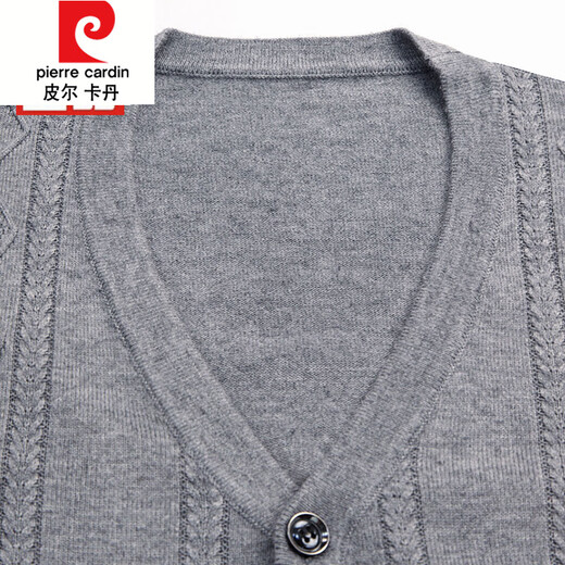 Pierre Cardin (Pierre Cardin) Primavera y otoño Cardigán de suéter de suéter de tejido para hombres suéter de mediana edad y anciana
