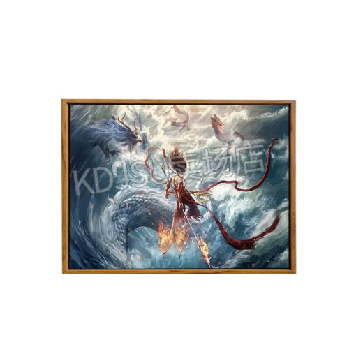 互佳文2025新款哪吒2之魔童闹海数字油画DIY手工手绘涂鸦卡通感装饰 LL12173 40*50cm加厚实木内框+美观外框【