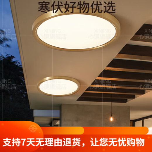 CLCEY全铜户外吸顶灯别墅大门口门前灯室外过道阳台灯防蚊虫庭 X3895-4 X3893-800/方形