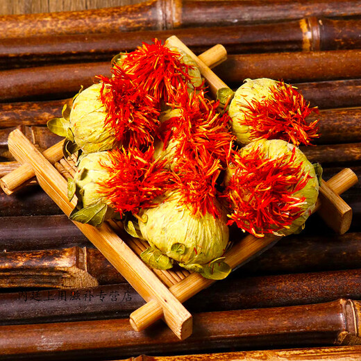 
Beijing Tongrentang saffron fruits, Tibetan wild saffron authentic official saffron tea, red flower head tea, whole flower soaked in water [economic package] saffron 250g* bucket