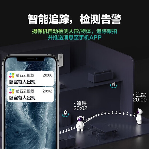 Fluorite Ezviz-Kamera für den Heimgebrauch, Hochdefinition WiFi-Wireless Monitor, Yingshi Cloud App Mobiltelefon Fernbedienung in Indoor 360-Grad-Panoramabläufe rotierende Cloud-intelligente Netzwerkkamera 2 Millionen CP1 Infrarot Nachtsicht [Standardversion] offizieller Standardkartenfrei [Fügen Sie 30-Tage-Cloud-Speicher hinzu]