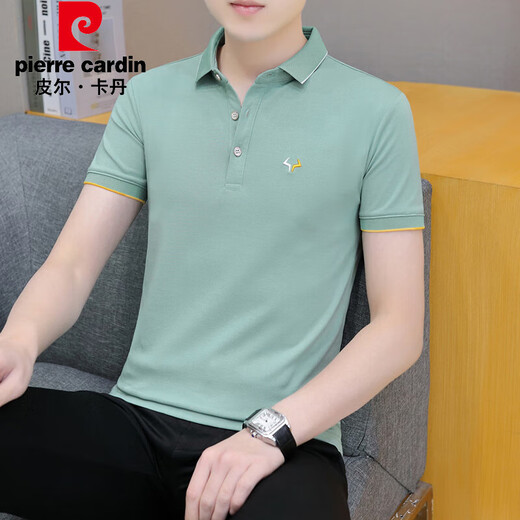 
Pierre cardin (pierre cardin) bead floor cotton short-sleeved T-shirt for men's trend 2025 summer new business youth lapel POLO half-sleeved top 683 dark blue XL