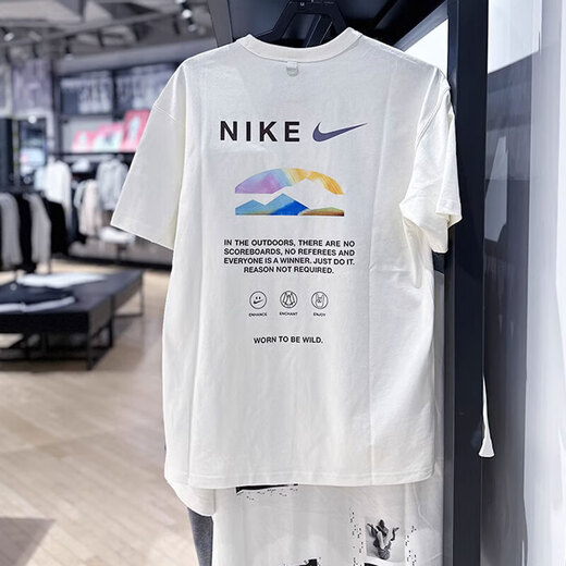 耐克（Nike） 短袖男装上衣春夏季新款跑步体恤运动服训练透气宽松圆领半袖T恤 HF6172-133/全棉 L /建议130-150斤