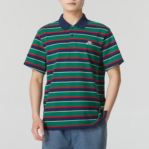 
Nike (NIKE) short-sleeved men's clothing, new summer outdoor fitness sportswear, POLO shirt, striped versatile lapel casual T-shirt, FN3897-410 XL