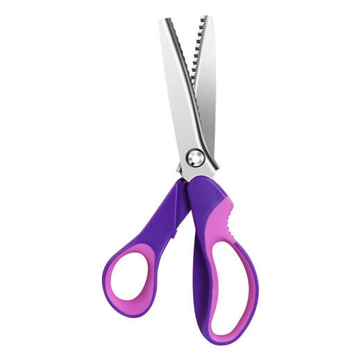 JCZS German quality overlocking scissors, sweater overlocking artifact, automatic multi-purpose handmade tailoring and sewing special scissors without locking, upgraded model, orange and black 5mm triangular tooth scissors