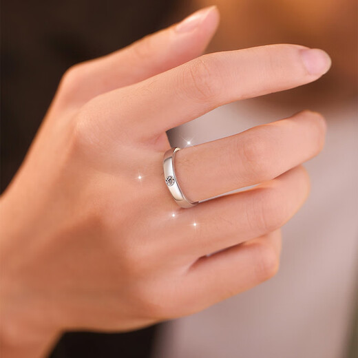 DR. DARLING Diamond Ring Men's Moissanite Ring Proposal Wedding Ring Ring Birthday New Year's Gift for Boyfriend Default Open Opening, Closed Opening Needs to Provide Size