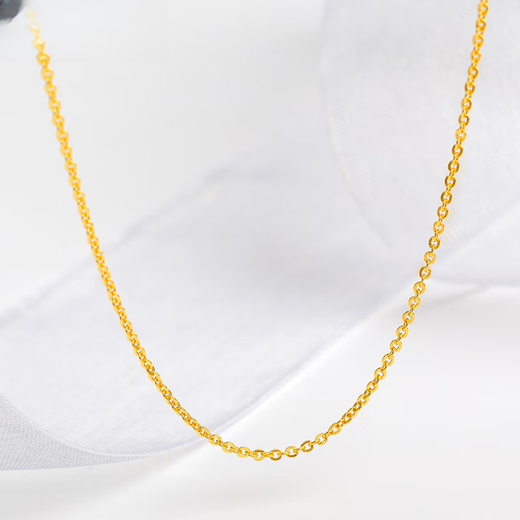 Henglijia gold necklace clavicle chain set chain women's 999 pure gold O-shaped necklace pure gold necklace pendant versatile chain 5.5g 40cm