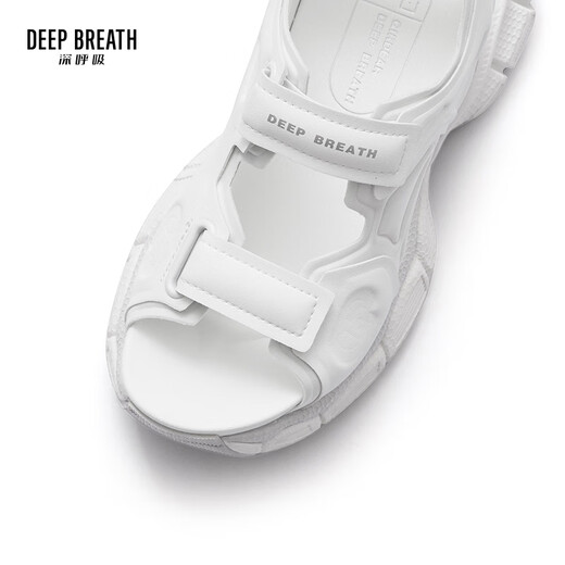 DEEP BREATH深呼吸女鞋休闲魔术贴厚底凉鞋女AX14110 白 37