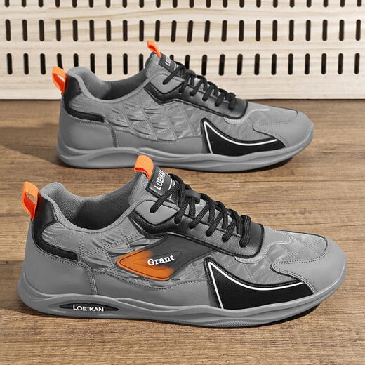 Sommer großgröße Leinwandschuhe Herren Sportlosen Schuhe Modetrendy Herrenschuhe atmungsaktive vielseitige Brettschuhe tägliche trendige Schuhe Männer XP-AC3883 GRAY 39