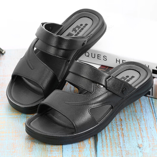 回力正品回力男夏季新款防滑透气耐磨日常休闲两用正品凉拖沙滩鞋拖鞋 回力/新款/3888/黑色 43 (265mm)