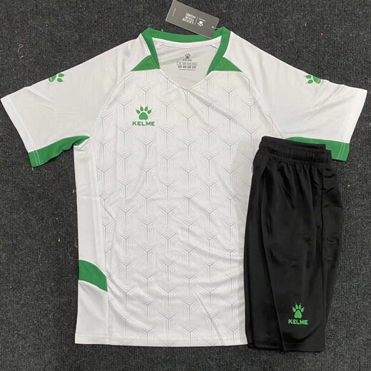 卡尔美（KELME）足球服套装定制卡尔美短袖球衣男女比赛训练队服速干套装印字印号 019白-金 XL(身高170-175)