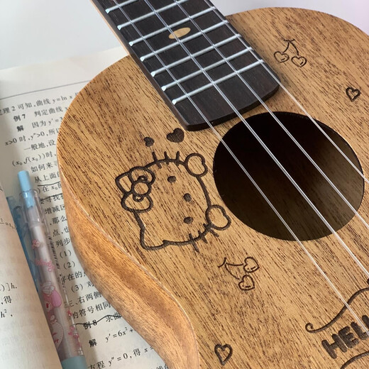 IbanezhelloKitty尤克里里女儿童小吉他初学者拨片可弹奏入门级七夕礼物 凯蒂猫尤克里里*保修两年玫瑰木 21英寸