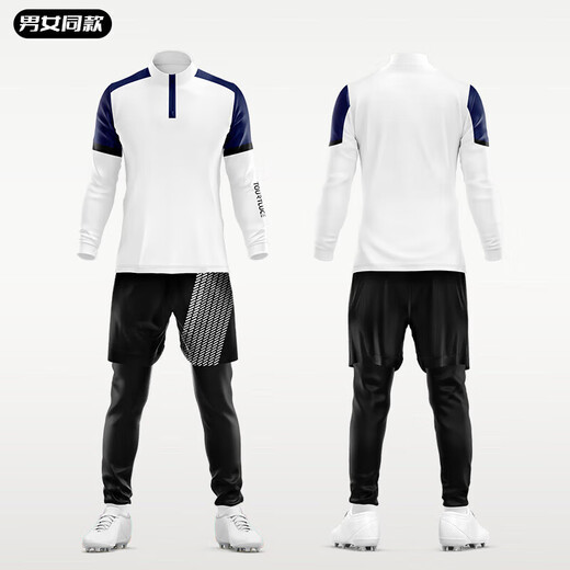 Mesa de mariposa Jersey Table Uniforme de tenis de manga larga Traje de entrenamiento de manga larga Hombres y mujeres Molcadas elásticas Traje de deportes impresos otoño e invierno 9793 blanco + 9981 pantalones negros [dos piezas falsas] s