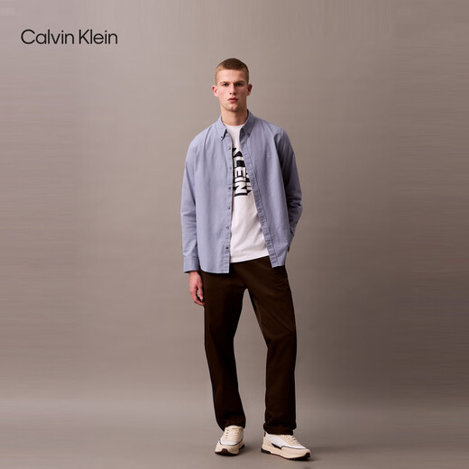 Calvin KleinJeans25春夏新款男士休闲通勤ck字母印花纯棉针织短袖T恤4RB832G