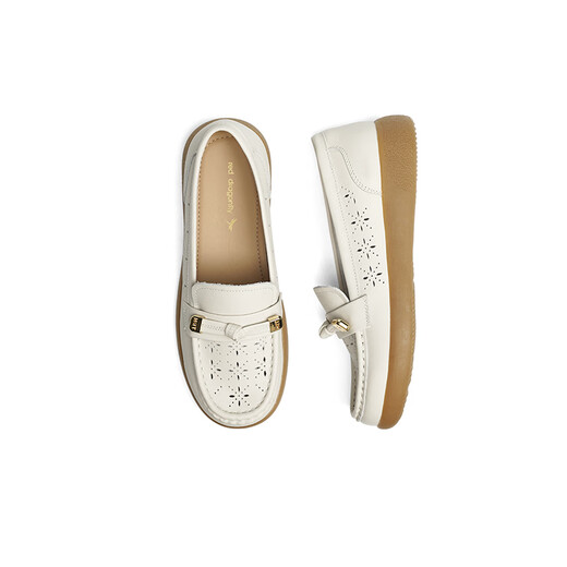 Red Dragonfly Leap Moon Soft Sole Singles Shoples 25 Zapatos para mujeres de primavera y verano Pies Huecos de mediana edad y ancianos WTB25049 Beige 38