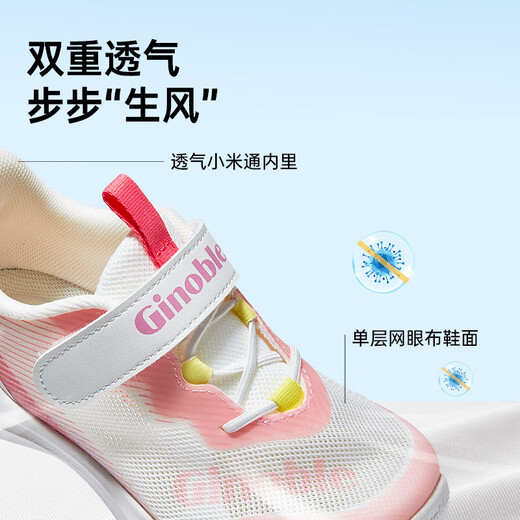 Kenopo Sommer Kinderkindschuhe atmungsaktives Mesh Babyschuhe 1-5 Jahre alte Männer und Frauenschuhe GY1585 Weiß/Erdbeerpulver/Blasenpulver 22,5 140 mm für Fußlänge 136-145 mm