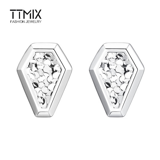 TTMIX platinum earrings geometric snake shape women's pt950 platinum crushed ice earrings 3.1-3.3g