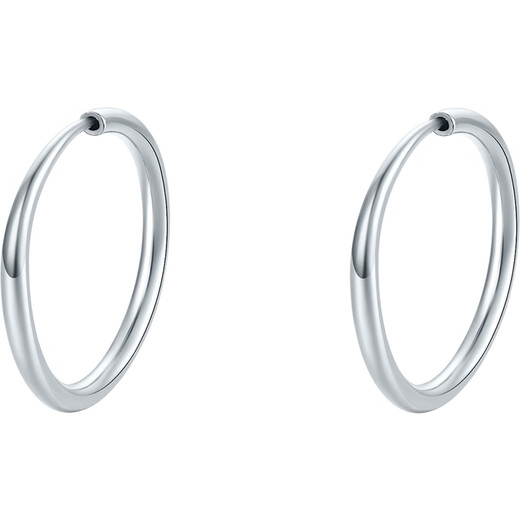 Saturday Fu PT950 platinum plain hoop earrings for women B0913483 pair, about 1.27g, birthday gift