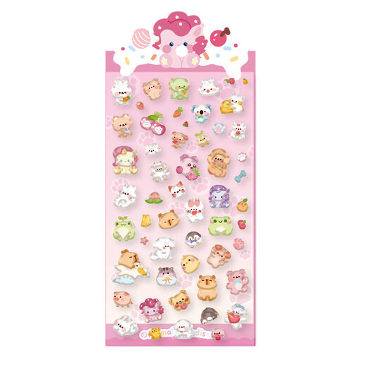 Cartoon beautiful 3d three-dimensional relief acrylic diamond gem sticker children girl cute gum sticker wholesale 3D crystal sticker random 10 pictures