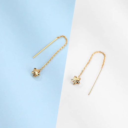 Zokai yellow 18K gold earrings, star earrings, fashionable and versatile birthday gift E01311