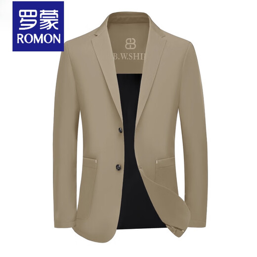 
ROMON casual suit men 2025 new men's suit middle-aged single spring and autumn jacket slim thin top suit jacket hiding blue ZJ9889 L 175
