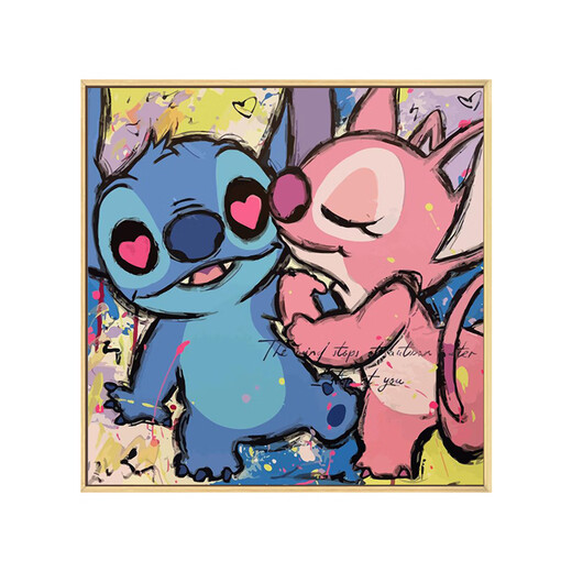 Vinoa Stilt digital oil painting DIY fill hand-filled oil painting Stilt hand-painted cartoon acrylic decorative painting qx7992 70*70cm thick solid wood inner frame + decorative outer frame (