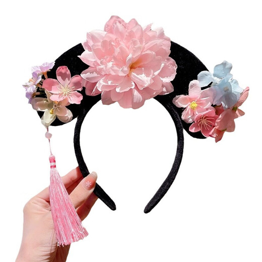Lingmeng children's princess hairband, retro noble flag head costume accessories, palace style Hanfu head costume accessories, Taoyao princess hairband 1 piece