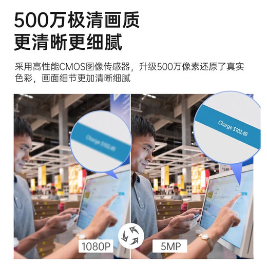 5 millions de caméras à haute définition Home Wireless Phone Mobile Monitor Remote Monitor 360 degrés sans angles morts avec vision nocturne Rotation automatique de la voix panoramique pour communiquer avec la version standard du cardan intérieur et extérieur