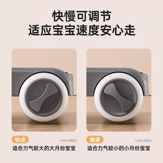 德国婴儿学步车助步车防o型腿新款多功能宝宝儿童可坐推起步 灰餐盘+音乐+推把+伞+脚垫