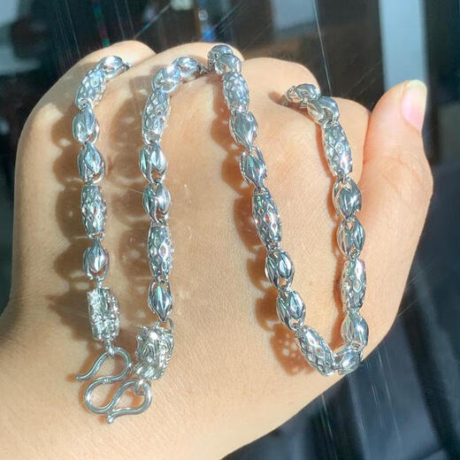 DL 1998 Fat Donglai same style platinum necklace for men PT950 platinum necklace domineering faucet melon seed chain platinum silver 999 6 mm hollow melon seed necklace weighs about 40 grams