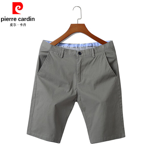 皮尔卡丹（pierre cardin）弹力休闲短裤男生夏季薄款系皮带棉质五分裤男士修身裤子中裤潮流 军绿-9909 29 (90-105斤左右)