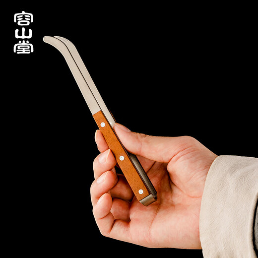 Rongshantang Pure Titanium Tea Ceremony Six Gentlemen Set Tea Knife Tea Clip Pot Pen Tea Cup Holder Fork Tea Bucket Tea Set Accessories Rosewood Pure Titanium Gentleman Set + Ruyi Storage Bucket