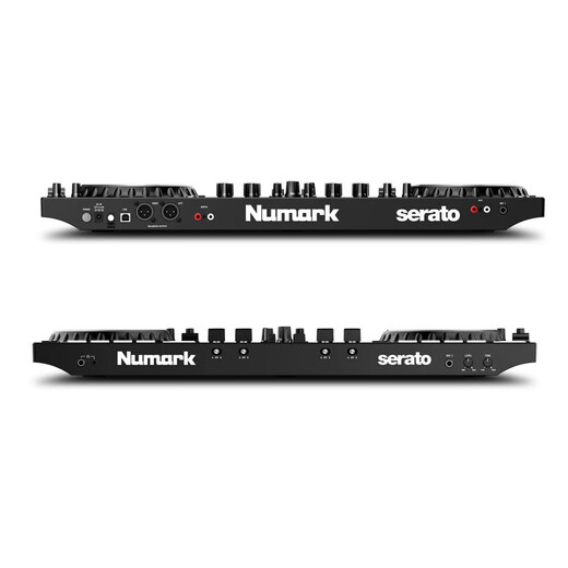 Numark/Luma NS4FX four-channel DJ controller box commercial performance DJ player Serato Lite dark gray