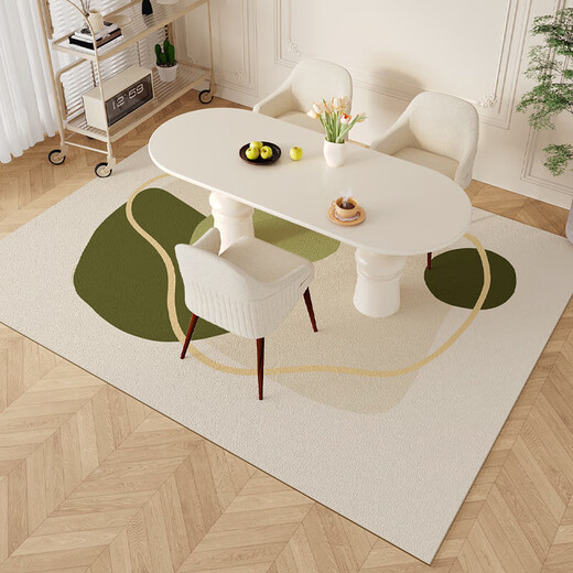 餐桌地垫可擦洗防油防水隔音地毯地板椅子保护垫可自由裁剪 栅影NC7373 1件 60*90CM