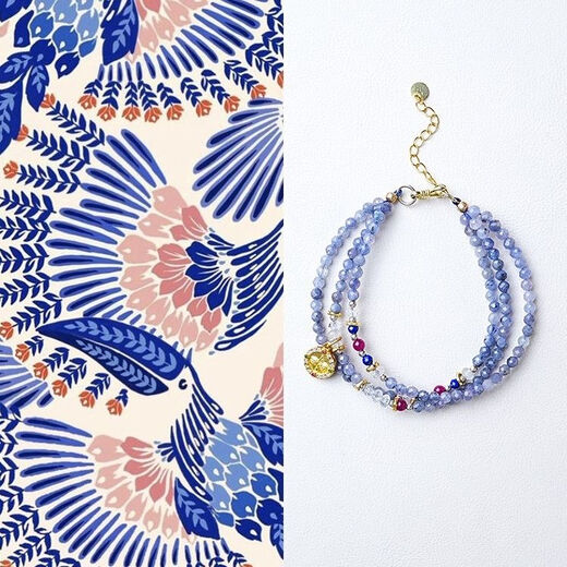 POP New Chinese Style Tanzanite Faceted Round Beads Multi-layered Bracelet Second-hand Niche Millet Bead Bracelet Colored Gemstone Bracelet Adjustable Women's Bracelet