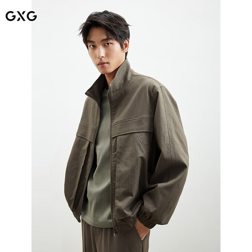 GXG Men's 25 Spring New Men's Casual Workwear Style Harrington Jacket Stand Collar Jacket Gray 175/L
