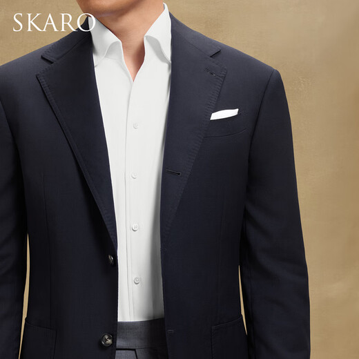 SKARO [Same Model in Lei Jun] Blaze pure wool suit business casual blazer men's slim single dark blue SKV871 (single row horn buckle) 48