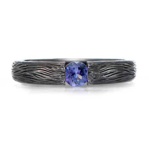 Chihuan tree pattern tanzanite 925 silver plated black gold ring index finger ring gift silver 925 antique natural gemstone men's and women's ring No. 10