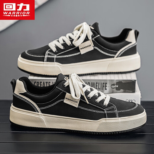Warrior men's shoes classic retro sling shoes versatile fashion casual sneakers J403MJ black 43