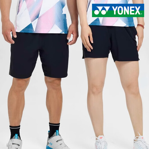 YONEX2025新款尤尼克斯短裤女款速干羽毛球服男士运动短裤乒乓球网球 黑色120045 新款男士大赛服短裤 XL