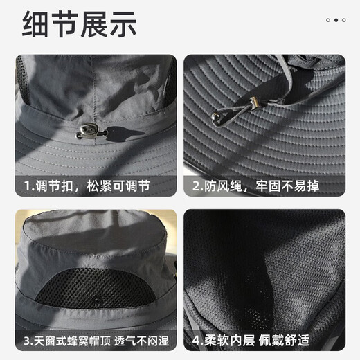 Ousen Outdoor Sun Hut Big Hut Bim Männer und Frauen Sommer Sonnenschutzhut Fischerei Wanderradykling Maske