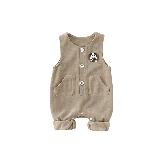 G.DUCKKIDS little yellow duck baby pants spring and autumn baby overalls casual pants for boys and girls cute outer trousers beige 80 size 6-12 months 75-85cm