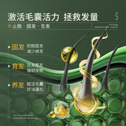 SKISGEM German imported anti-hair loss ginger high-end shampoo anti-itch, anti-dandruff, oil-control, fluffy shampoo cream for men and women, second stage, strong hair roots, anti-hair loss shampoo*2