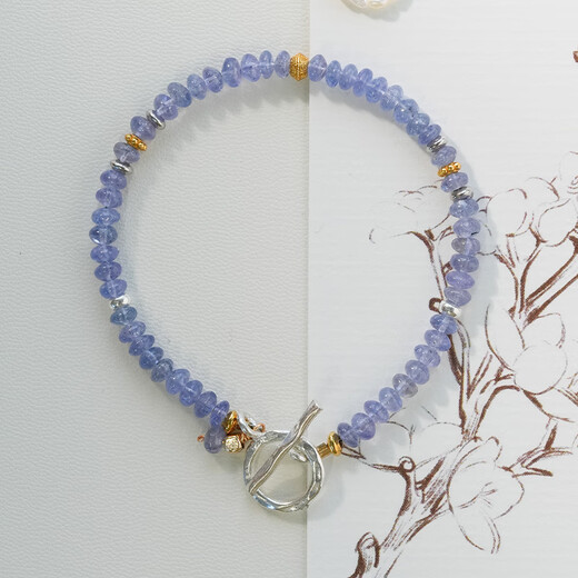 OEMGshannai original Xueqing natural tanzanite beaded bracelet for women new Chinese style niche amethyst bracelet Xueqing (about 16.5cm including buckle)