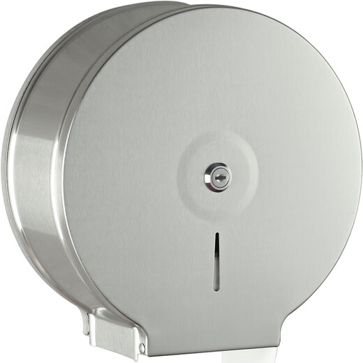 Jingyamei Hotel bathroom large roll paper box wall-mounted non-punch stainless steel large plate commercial public toilet tissue rack tube 723 brushed ordinary engineering