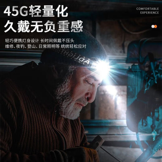 度佳行手电筒强光200000流明穿天炮三千米头灯德国头灯超亮可充电头只卖 款9900K一一进口灯芯超长续航