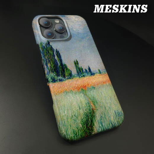 Meskins Apple iPhone12pro Mobiltelefon Hülle 12Mini Schutzhülle Impressionist Monet Promax Ölmalerei Vollfarbene Hardschale 3899 iPhone15Plus