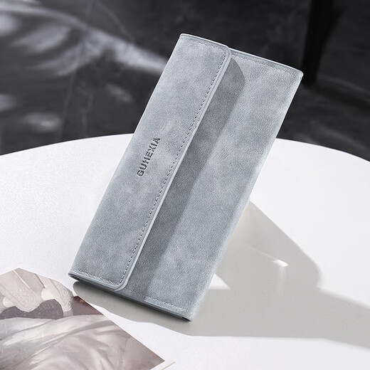 Portefeuille Lingyunhe Portefeuille Long Carte ID Portefeuille Portefeuille de rangement multi-cartes minces portefeuille Long Portefeuille [getleman Grey] [portefeuille de rangement multi-cartes léger et mince]