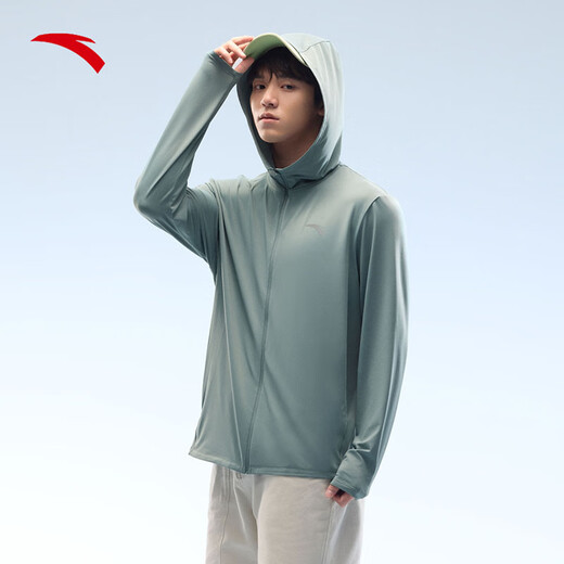 ANTA anti-exposure sun jacket丨Jujuezi 4 ice-skin cooling original yarn sun protection fishing jacket UPF100+ skin jacket for dad, quick-drying and heat-blocking UPF50+|Green Evergreen 7706-3 M