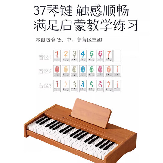 拉夫莱斯开学季礼物儿童玩具生日小钢琴电子琴木质1-6岁宝宝7-10音乐早教 37键粉色【送琴键贴+乐谱+电池】 小初中学生初学电钢琴男孩女孩